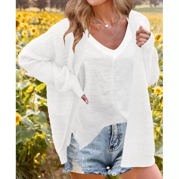 imageZESICA Womens 2023 Fall Casual Long Sleeve Cable Knit Open Front Loose Chunky Sweater Cardigan Coat OuterwearCream