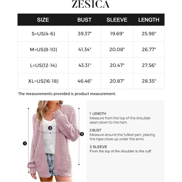 imageZESICA Womens 2023 Fall Casual Long Sleeve Cable Knit Open Front Loose Chunky Sweater Cardigan Coat OuterwearDustypink