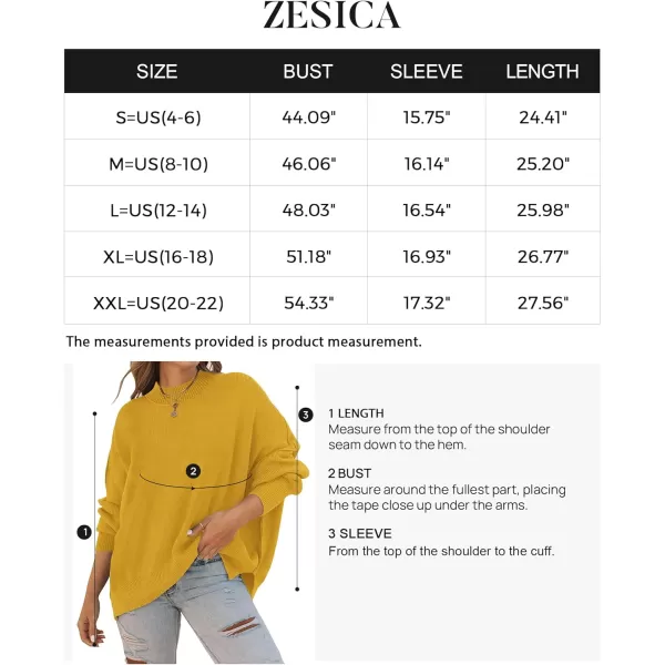 imageZESICA Womens 2023 Fall Casual Long Sleeve Crew Neck Side Slit Oversized Ribbed Knit Pullover Sweater TopsGinger