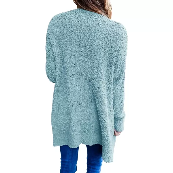 imageZESICA Womens 2023 Fall Casual Long Sleeve Open Front Soft Chunky Knit Sweater Cardigan OuterwearSage