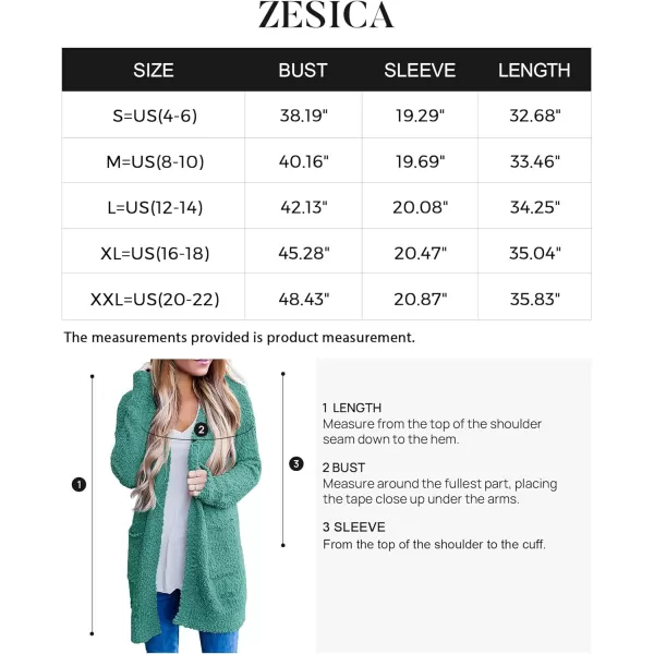 imageZESICA Womens 2023 Fall Casual Long Sleeve Open Front Soft Chunky Knit Sweater Cardigan OuterwearTurquoise