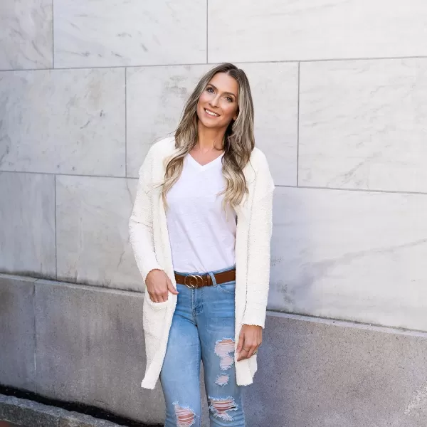 imageZESICA Womens 2023 Fall Casual Long Sleeve Open Front Soft Chunky Knit Sweater Cardigan OuterwearWhite