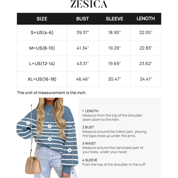imageZESICA Womens 2023 Fall Fashion Turtleneck Long Sleeve Striped Ribbed Knit Loose Pullover Sweater TopsDarkblue