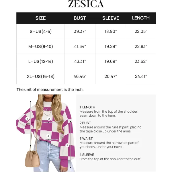imageZESICA Womens 2023 Fall Fashion Turtleneck Long Sleeve Striped Ribbed Knit Loose Pullover Sweater TopsEggplant