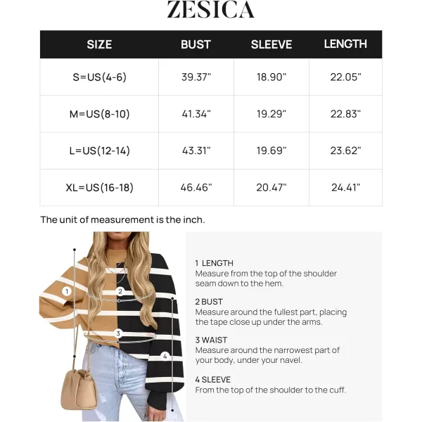 imageZESICA Womens 2023 Fall Fashion Turtleneck Long Sleeve Striped Ribbed Knit Loose Pullover Sweater TopsLightkhaki