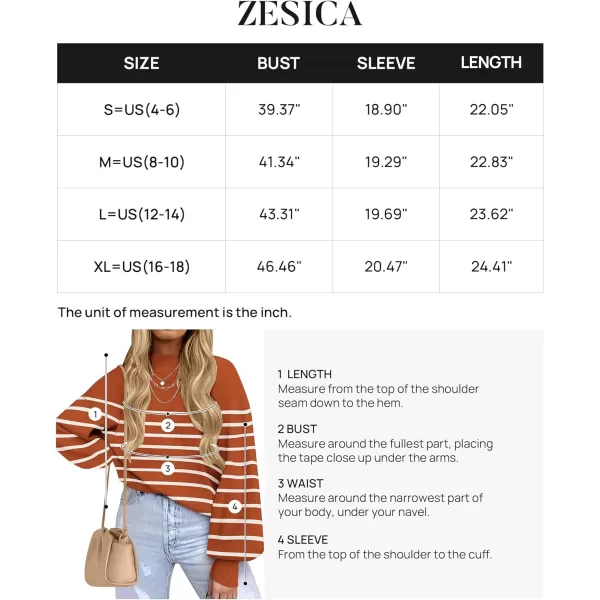 imageZESICA Womens 2023 Fall Fashion Turtleneck Long Sleeve Striped Ribbed Knit Loose Pullover Sweater TopsMaple