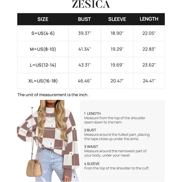 imageZESICA Womens 2023 Fall Fashion Turtleneck Long Sleeve Striped Ribbed Knit Loose Pullover Sweater TopsNutmeg