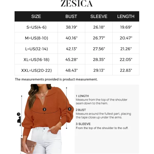 imageZESICA Womens 2023 Fall Lapel Collar V Neck Long Sleeve Ribbed Knit Comfy Loose Casual Pullover Sweater Jumper TopMaple