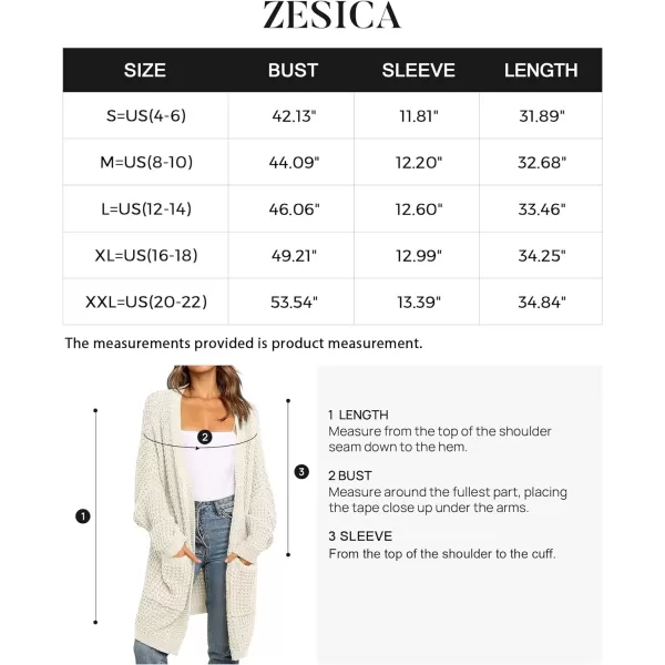 imageZESICA Womens 2023 Fall Long Batwing Sleeve Open Front Chunky Knit Cardigan SweaterBampapricot