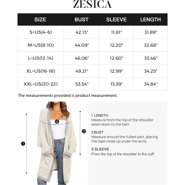 imageZESICA Womens 2023 Fall Long Batwing Sleeve Open Front Chunky Knit Cardigan SweaterMultiapricot