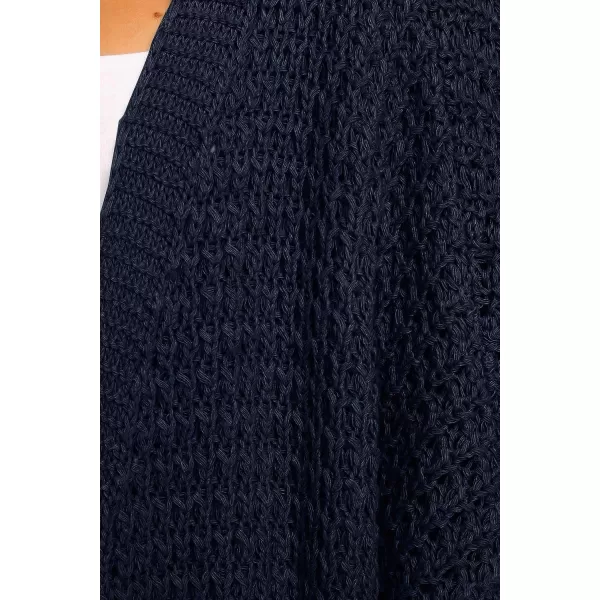 imageZESICA Womens 2023 Fall Long Batwing Sleeve Open Front Chunky Knit Cardigan SweaterNavy