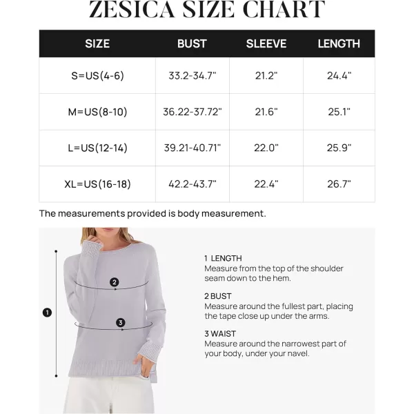 imageZESICA Womens 2023 Fall Long Sleeve Crew Neck Soft Knit Side Slit Comfy Loose Pullover Sweater Jumper TopsPurple
