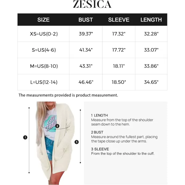 imageZESICA Womens 2023 Fall Long Sleeve Striped Color Block Open Front Draped Loose Knit Lightweight Cardigan Sweater CoatApricot
