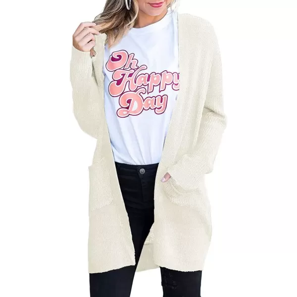 imageZESICA Womens 2023 Fall Long Sleeve Striped Color Block Open Front Draped Loose Knit Lightweight Cardigan Sweater CoatApricot
