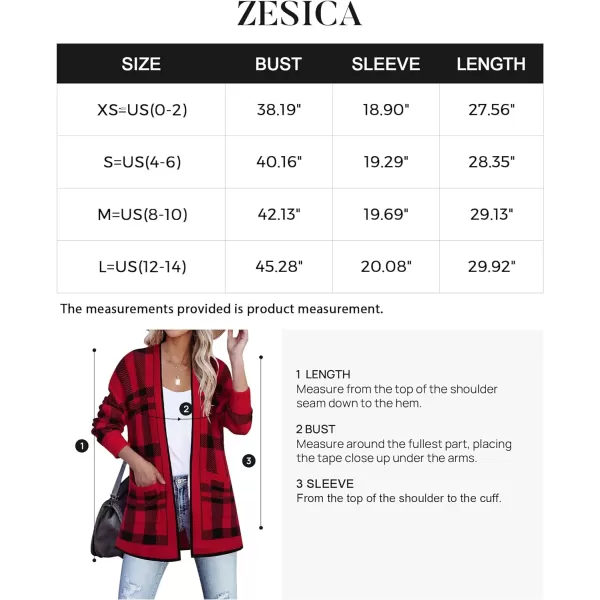 imageZESICA Womens 2023 Fall Long Sleeve Striped Color Block Open Front Draped Loose Knit Lightweight Cardigan Sweater CoatBrightred