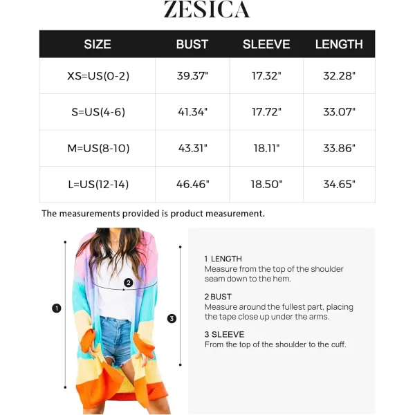 imageZESICA Womens 2023 Fall Long Sleeve Striped Color Block Open Front Draped Loose Knit Lightweight Cardigan Sweater CoatOrange