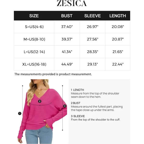 imageZESICA Womens 2023 Fall Turtleneck Batwing Long Sleeve Ribbed Knit Casual Soft Pullover Sweater Jumper TopVneckrose