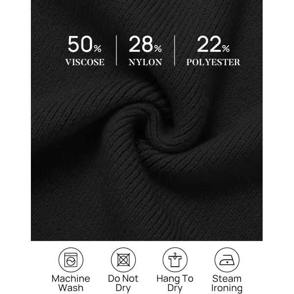 imageZESICA Womens 2023 Fall Turtleneck Sweaters Dress Oversized Long Lantern Sleeve Casual Knit Pullover Short DressesBlack