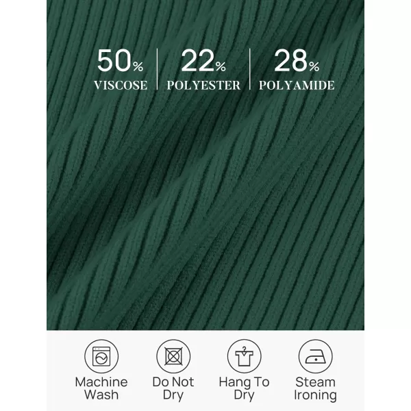 imageZESICA Womens 2023 Fall V Neck Shirts Long Sleeve Ribbed Knit Sweater Lapel Slim Fitted Casual Basic Tee TopsDarkgreen