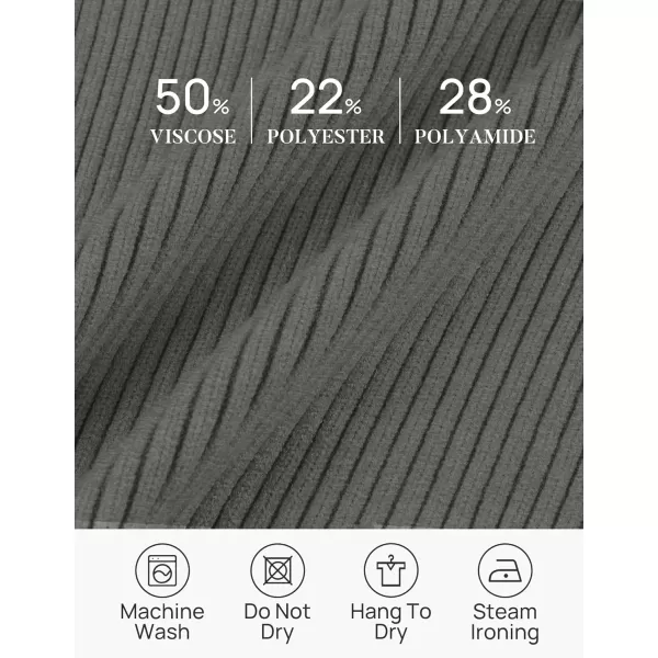 imageZESICA Womens 2023 Fall V Neck Shirts Long Sleeve Ribbed Knit Sweater Lapel Slim Fitted Casual Basic Tee TopsGrey