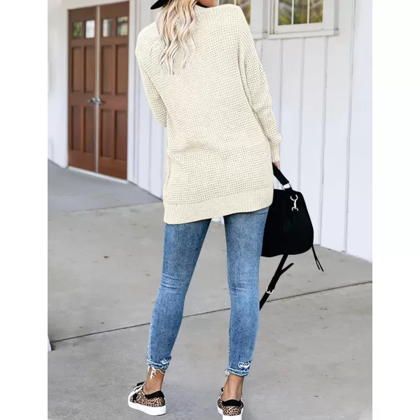 imageZESICA Womens 2023 Fall Winter Long Sleeve Open Front Casual Lightweight Soft Knit Cardigan Sweater OuterwearApricot
