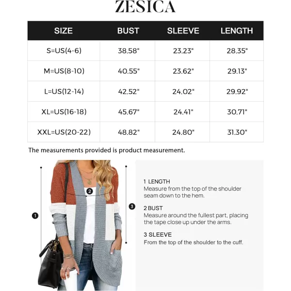 imageZESICA Womens 2023 Fall Winter Long Sleeve Open Front Casual Lightweight Soft Knit Cardigan Sweater OuterwearContrastorange