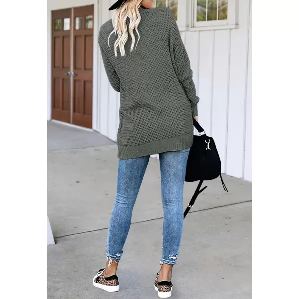 imageZESICA Womens 2023 Fall Winter Long Sleeve Open Front Casual Lightweight Soft Knit Cardigan Sweater OuterwearDarkgrey