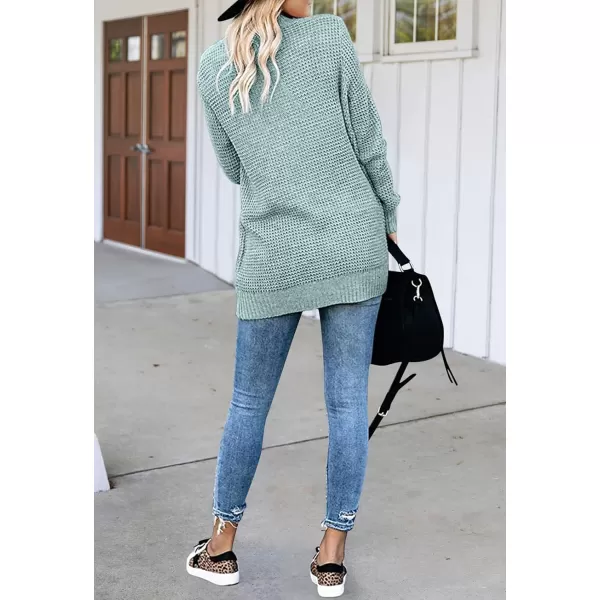 imageZESICA Womens 2023 Fall Winter Long Sleeve Open Front Casual Lightweight Soft Knit Cardigan Sweater OuterwearMint