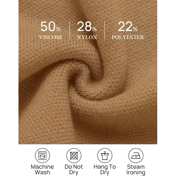 imageZESICA Womens 2023 Fall Winter Long Sleeve Open Front Knit Cardigan Lapel Button Down Belted Sweater Coat with PocketsCamel