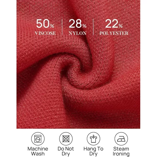 imageZESICA Womens 2023 Fall Winter Long Sleeve Open Front Knit Cardigan Lapel Button Down Belted Sweater Coat with PocketsRed