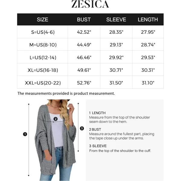 imageZESICA Womens 2023 Fall Winter Popcorn Long Sleeve Open Front Chunky Knit Oversized Cardigan Sweater CoatGrey