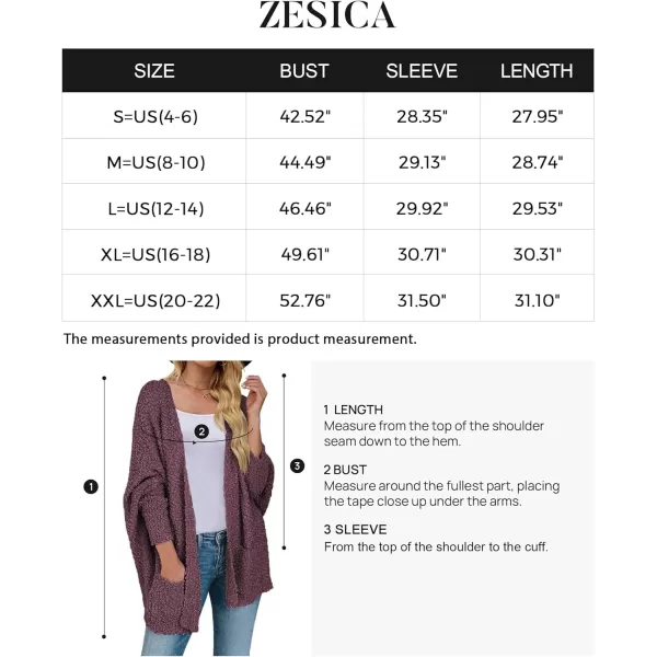 imageZESICA Womens 2023 Fall Winter Popcorn Long Sleeve Open Front Chunky Knit Oversized Cardigan Sweater CoatMaroon
