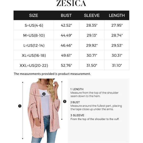 imageZESICA Womens 2023 Fall Winter Popcorn Long Sleeve Open Front Chunky Knit Oversized Cardigan Sweater CoatPink