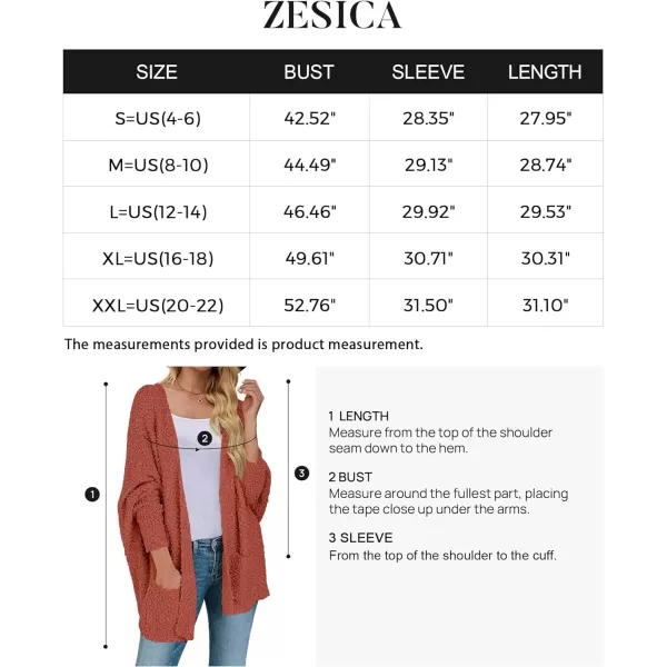 imageZESICA Womens 2023 Fall Winter Popcorn Long Sleeve Open Front Chunky Knit Oversized Cardigan Sweater CoatTearose
