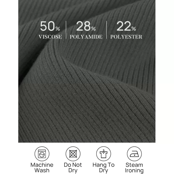 imageZESICA Womens 2023 Long Sleeve Button Down V Neck Slim Fitted T Shirts Fall Casual Ribbed Knit Basic Tee TopsDarkgrey