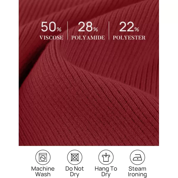imageZESICA Womens 2023 Long Sleeve Button Down V Neck Slim Fitted T Shirts Fall Casual Ribbed Knit Basic Tee TopsDarkred