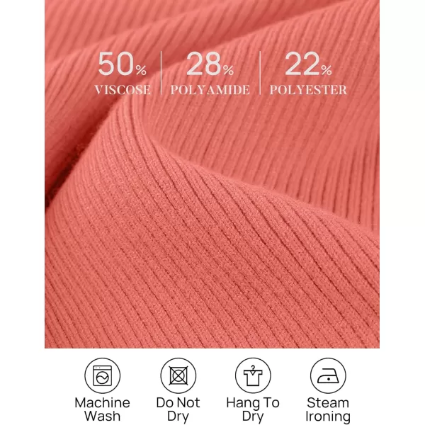 imageZESICA Womens 2023 Long Sleeve Button Down V Neck Slim Fitted T Shirts Fall Casual Ribbed Knit Basic Tee TopsGrapefruit