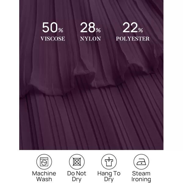 imageZESICA Womens 2023 Long Sleeve Crew Neck Ruffle Tiered Layered Chiffon Flowy Swing Long Midi DressDarkpurple