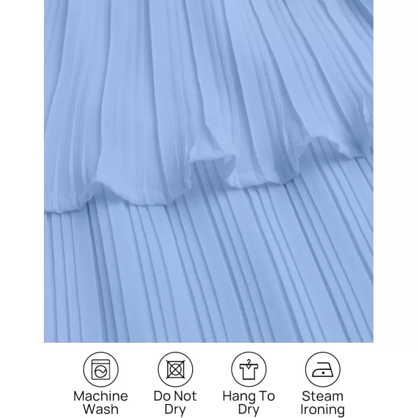 imageZESICA Womens 2023 Long Sleeve Crew Neck Ruffle Tiered Layered Chiffon Flowy Swing Long Midi DressLightblue