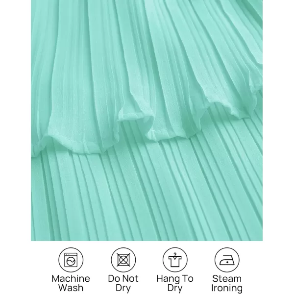 imageZESICA Womens 2023 Long Sleeve Crew Neck Ruffle Tiered Layered Chiffon Flowy Swing Long Midi DressMint