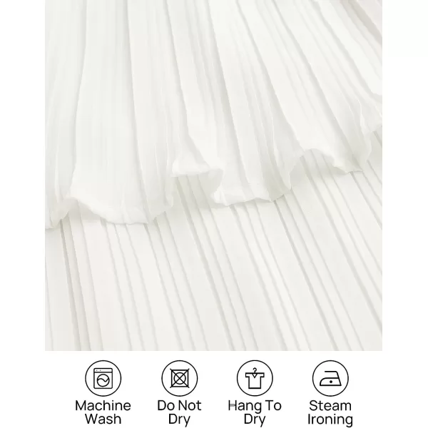imageZESICA Womens 2023 Long Sleeve Crew Neck Ruffle Tiered Layered Chiffon Flowy Swing Long Midi DressWhite
