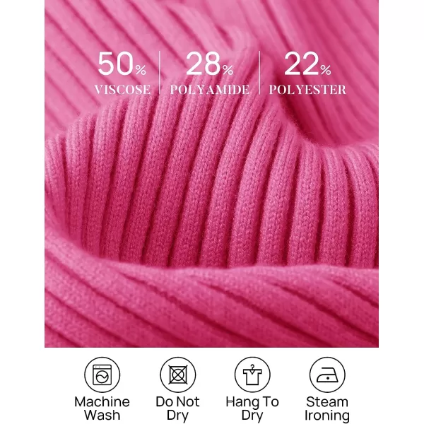 imageZESICA Womens 2023 Long Sleeve Square Neck T Shirts Slim Fitted Elegant Fall Ribbed Knit Casual Tee TopsRose