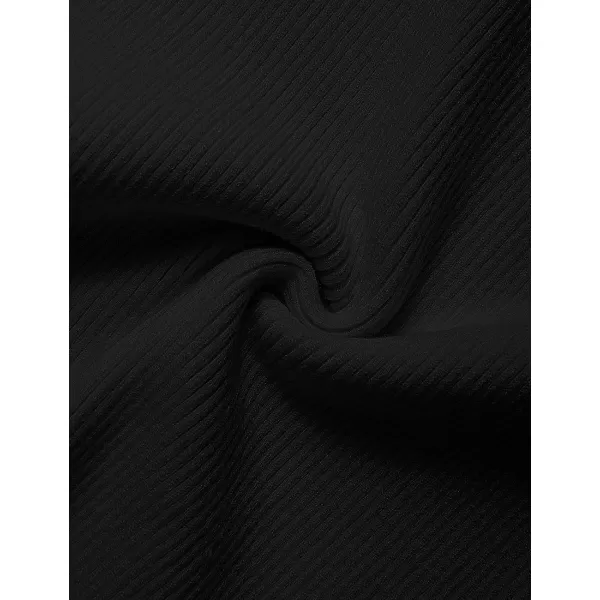imageZESICA Womens 2023 Long Sleeve Sweater Dress Ribbed Knit Crew Neck Tie Waist Bodycon Slit Midi DressesBlack
