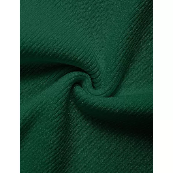 imageZESICA Womens 2023 Long Sleeve Sweater Dress Ribbed Knit Crew Neck Tie Waist Bodycon Slit Midi DressesDarkgreen