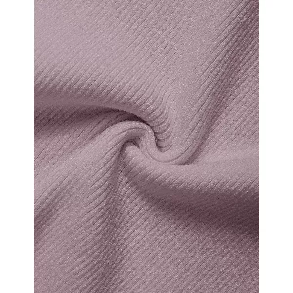 imageZESICA Womens 2023 Long Sleeve Sweater Dress Ribbed Knit Crew Neck Tie Waist Bodycon Slit Midi DressesDarkviolet