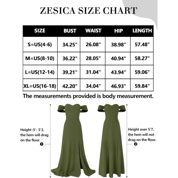 imageZESICA Womens 2023 Off Shoulder Wedding Guest Dress Short Sleeve High Split Bodycon Evening Gown Maxi DressesArmygreen