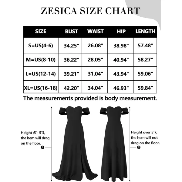 imageZESICA Womens 2023 Off Shoulder Wedding Guest Dress Short Sleeve High Split Bodycon Evening Gown Maxi DressesBlack