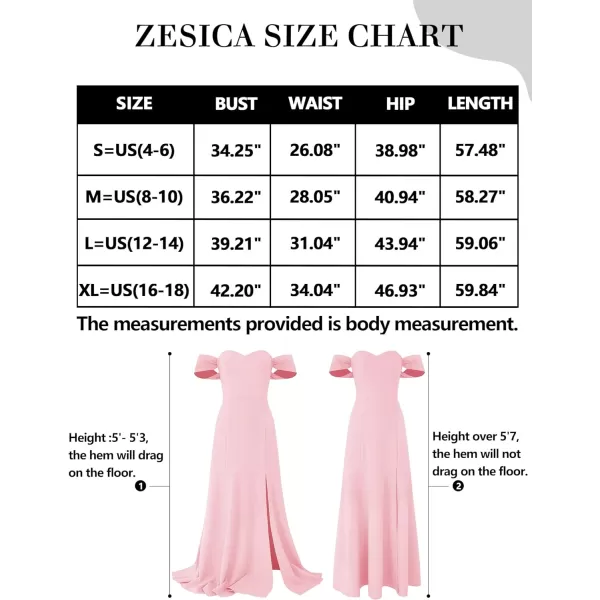 imageZESICA Womens 2023 Off Shoulder Wedding Guest Dress Short Sleeve High Split Bodycon Evening Gown Maxi DressesLightpink