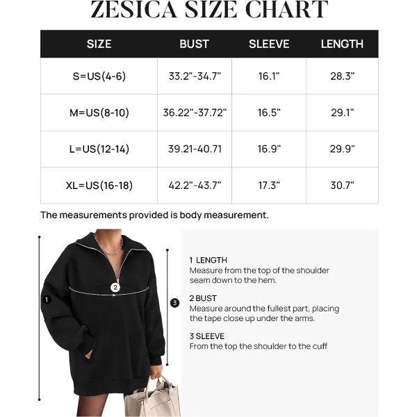 imageZESICA Womens 2023 Oversized Half Zip Sweatshirt Long Sleeve Quarter Zip Pullover Y2K Hoodies Tops Fall Winter OutfitsBlack