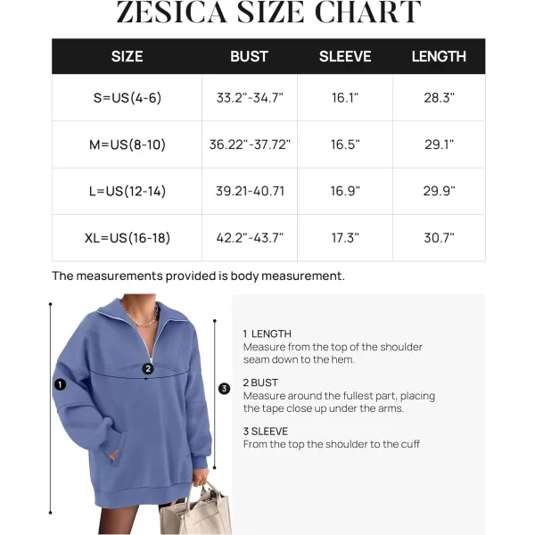 imageZESICA Womens 2023 Oversized Half Zip Sweatshirt Long Sleeve Quarter Zip Pullover Y2K Hoodies Tops Fall Winter OutfitsDustyblue